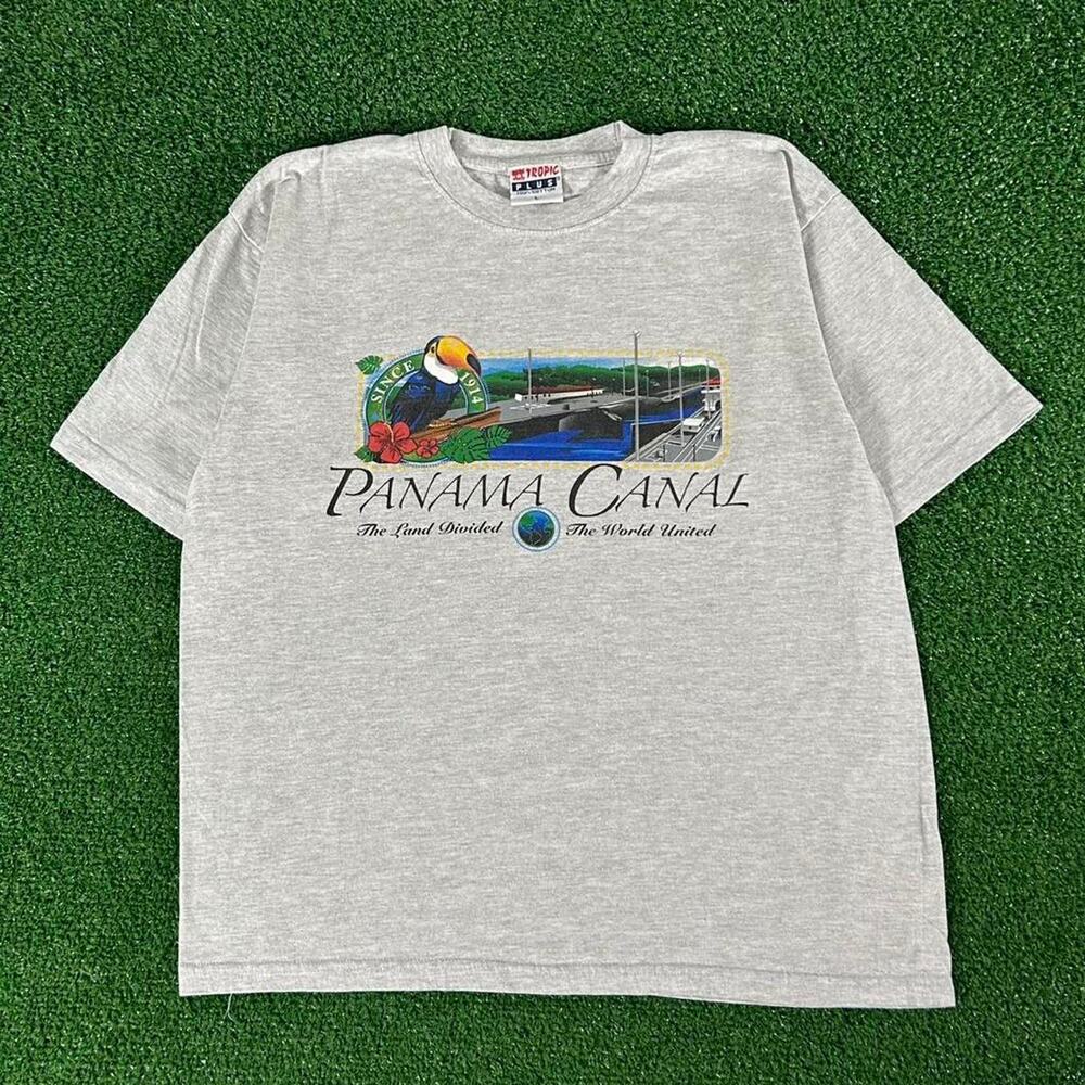 Vintage Panama Canal Souvenir Promo Graphic Tshirt
